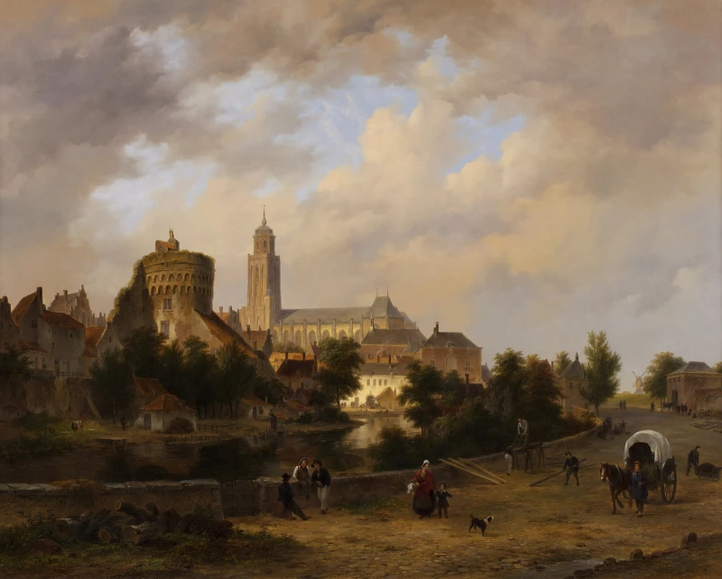 Gezicht op Deventer door Bartholomeus Johannes van Hove, 1846