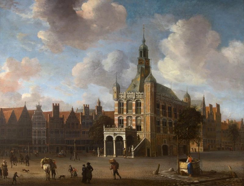 De Waag op de Brink door Abraham Beerstraten.